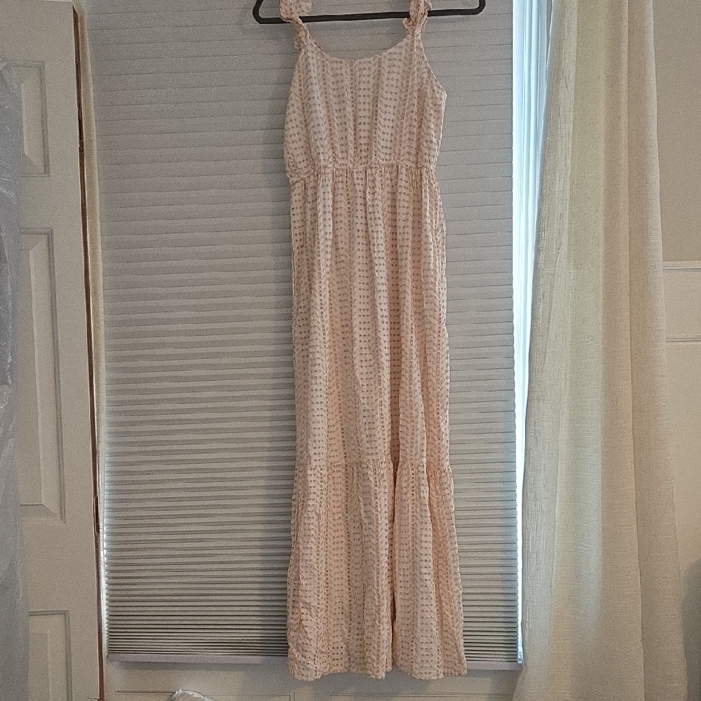 Jessica Simpson Pink and Orange Smocked Maxi Sundress
